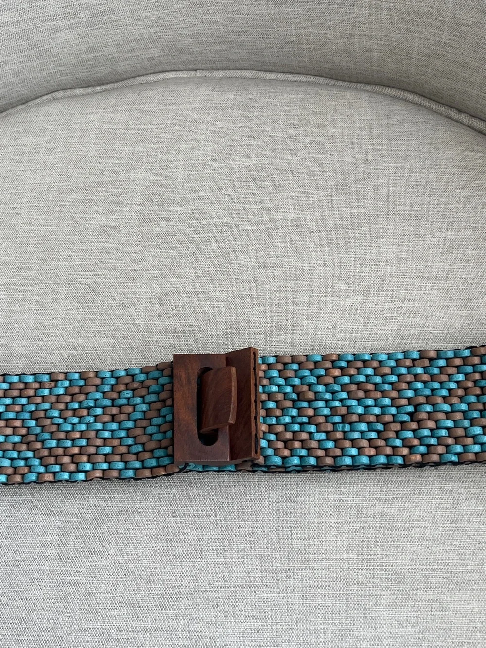 Vintage Boho Stretch Belt Gorgeous Wooden Clasp/Buckle
